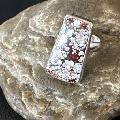 Men's & Women's Wild Horse Turquoise Navajo Ring | Sterling Silver | Sz 7 | Authentic Native American Handmade | 17350