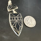 Navajo Sterling Silver Pendant with Black Onyx Inlay | Authentic Native American Handmade | 2.75"