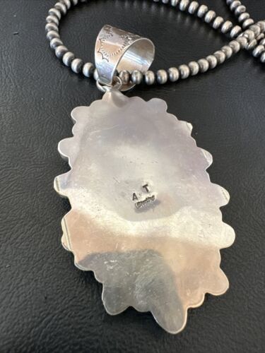 Navajo Wild Horse Turquoise Pendant | Sterling Silver | Native American Handmade | 17147