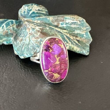 Southwestern Navajo Purple Mojave Turquoise Ring | Sterling Silver | Sz 10 | 15778