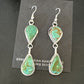 Navajo Green Royston Turquoise Dangle Earrings | Sterling Silver | Authentic Native American Handmade | 16493