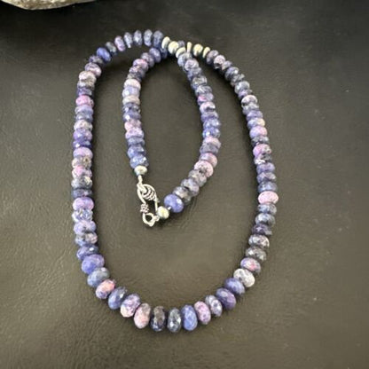 Navajo Rare Faceted Purple Sugilite Bead Necklace | Sterling Silver | 20" | Authentic Native American Handmade | 16452