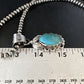 Navajo Pearls Blue Turquoise Necklace Pendant | Sterling Silver | Authentic Native American Handmade | 14881