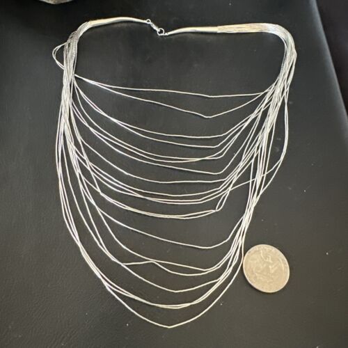 Graduated Bib Heishi Liquid Necklace | Sterling Silver | 20" | 17240