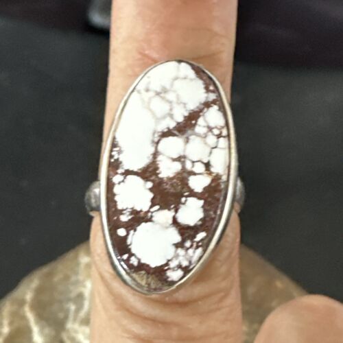 Men's & Women's Wild Horse Turquoise Navajo Ring | Sterling Silver | Sz 7 | Authentic Native American Handmade | 17263