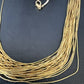 Navajo Gold Filled Heishi Tubes | 30 Strand Liquid Sterling Silver Necklace 29" | 17394