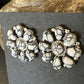 Women's Cluster White Buffalo Turquoise Earrings | Navajo Sterling Silver | Authentic Native American Handmade | 16343