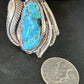 Old Pawn Men's Blue Kingman Turquoise Ring | Navajo Sterling Silver | Sz 10 | 15520