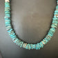 Navajo Blue Turquoise Bead Necklace | Sterling Silver | Graduated |  8mm | Authentic Native American | 19" | 17582