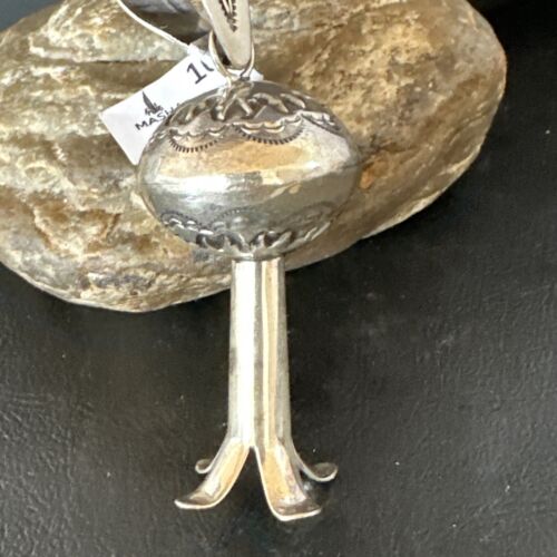 Native American Navajo Sterling Silver Necklace | Large Naja Pendant | 20" | 10050