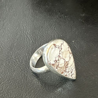 Men's & Women's Wild Horse Turquoise Ring | Navajo Sterling Silver | Sz 7 | Authentic Native American Handmade | 17357
