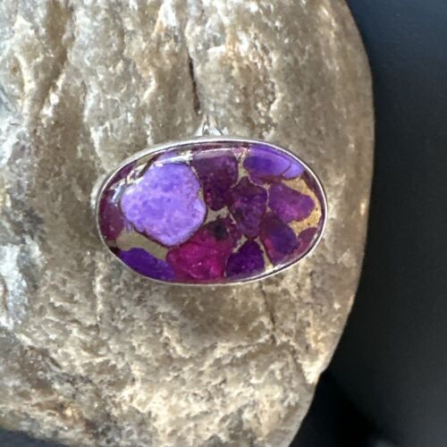 Southwestern Navajo Purple Mojave Turquoise Ring | Sterling Silver | Sz 8 | 16052 - Masha USA