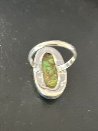Southwestern Navajo Green Mojave Turquoise Ring | Sterling Silver | Sz 6 | 15598