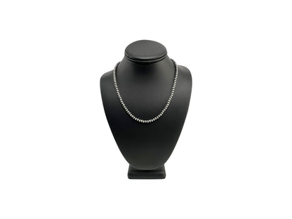 4mm Sterling Silver Navajo Pearls | Authentic Native American Handmade Necklace | Length 14"-96" - Masha USA