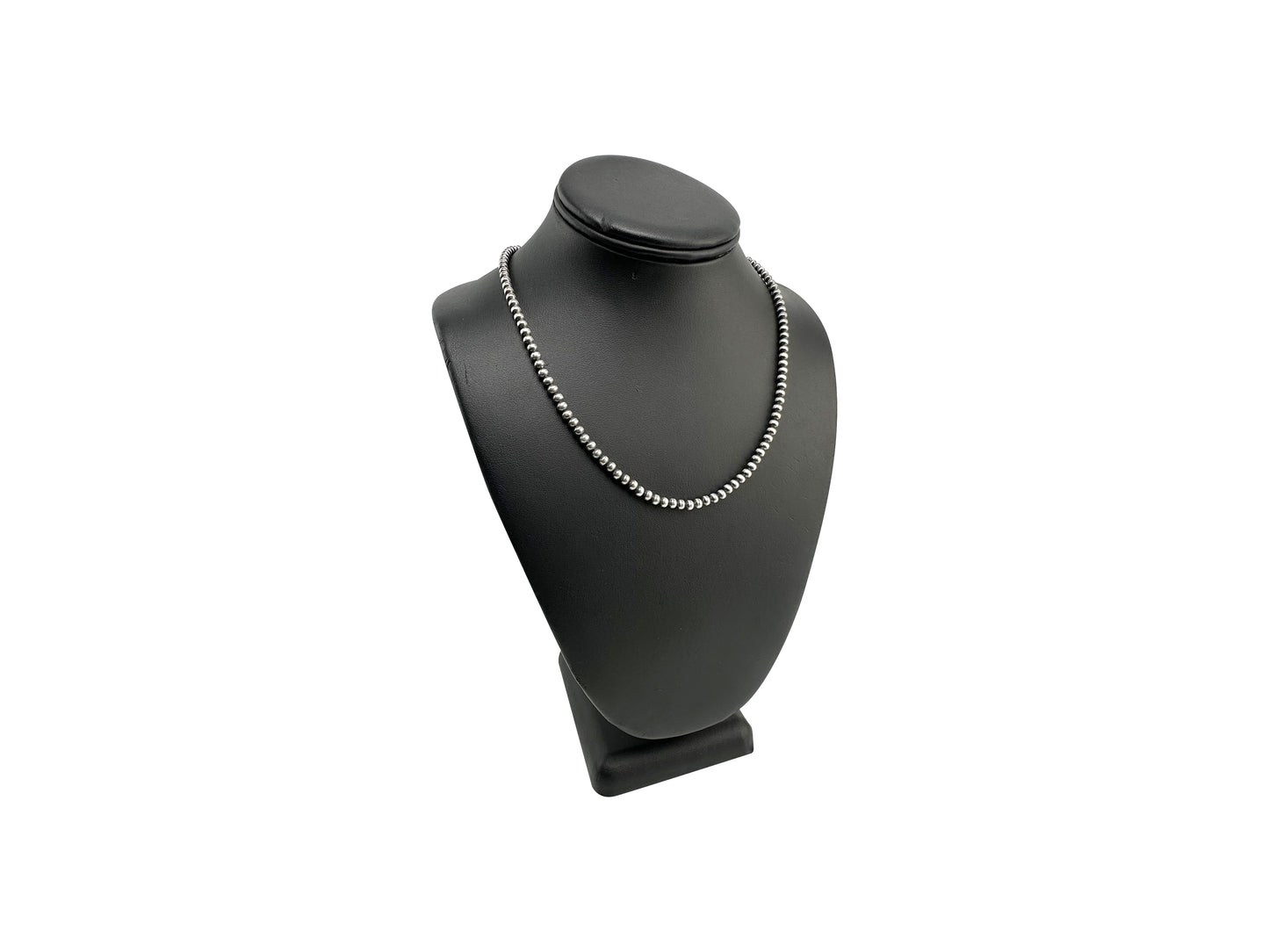 5mm Sterling Silver Navajo Pearls | Authentic Native American Handmade Necklace | Length 14"-96"