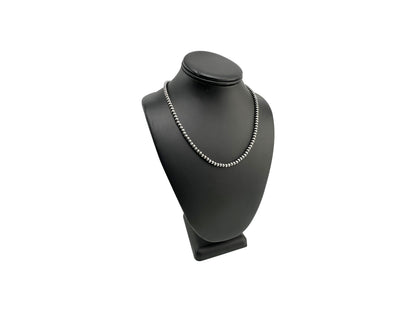 5mm Sterling Silver Navajo Pearls | Authentic Native American Handmade Necklace | Length 14"-96"