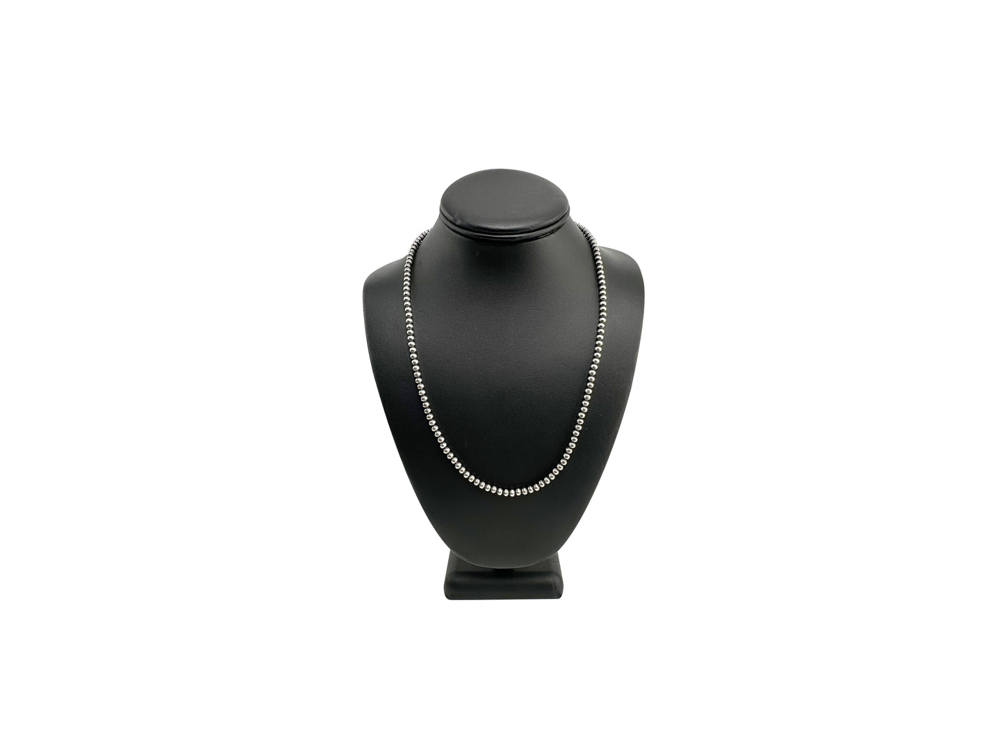 5mm Sterling Silver Navajo Pearls | Authentic Native American Handmade Necklace | Length 14"-96"