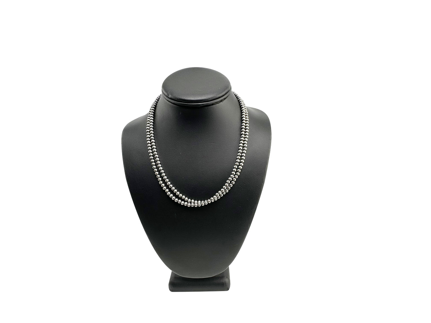 5mm Sterling Silver Navajo Pearls | Authentic Native American Handmade Necklace | Length 14"-96"