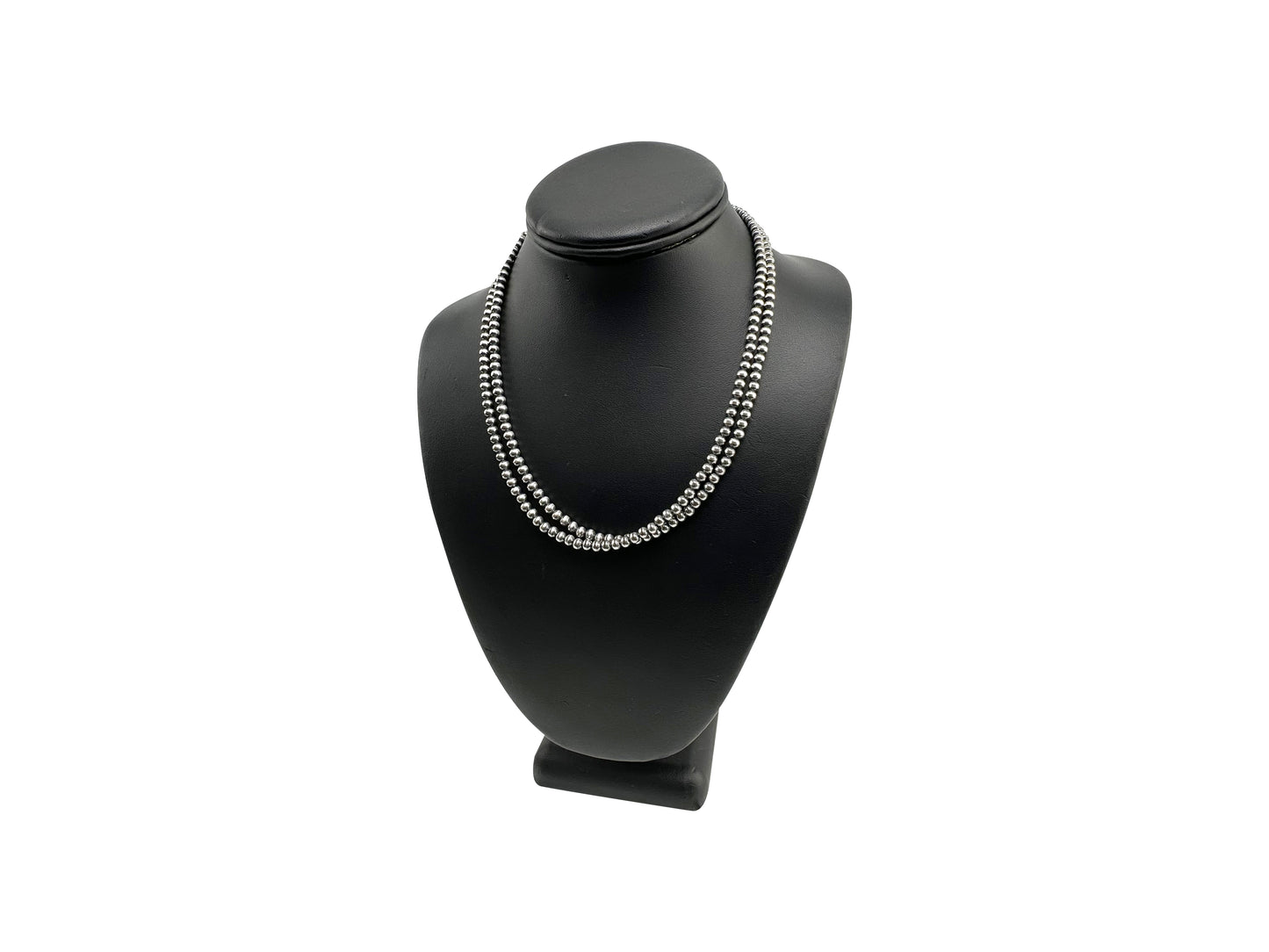 5mm Sterling Silver Navajo Pearls | Authentic Native American Handmade Necklace | Length 14"-96"