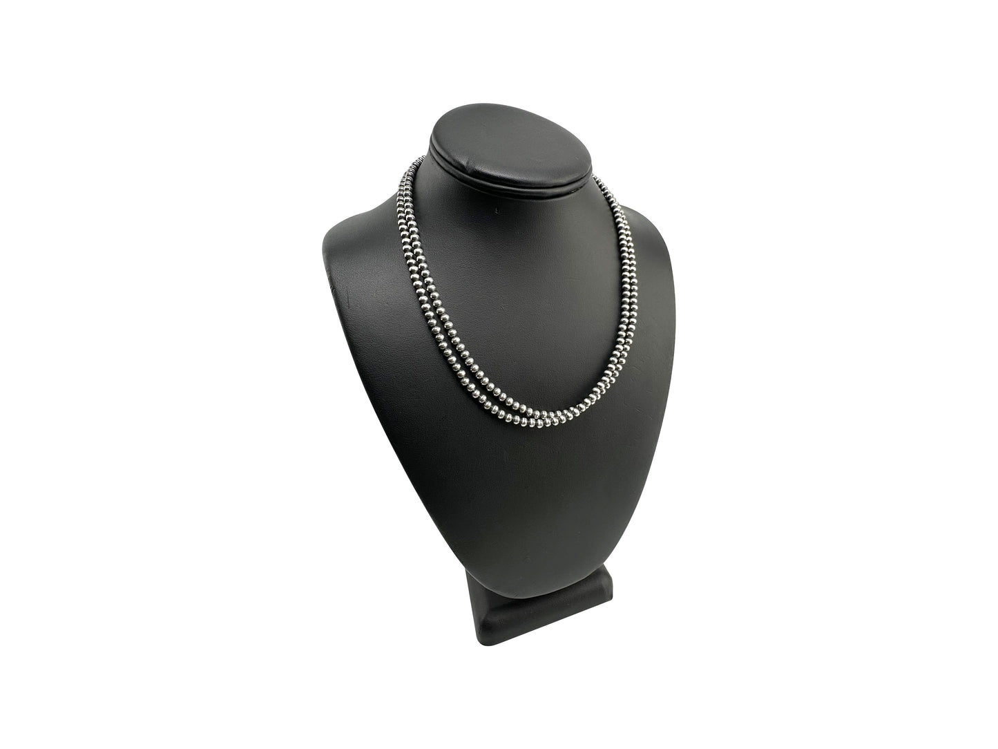 5mm Sterling Silver Navajo Pearls | Authentic Native American Handmade Necklace | Length 14"-96"