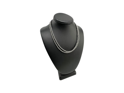 5mm Sterling Silver Navajo Pearls | Authentic Native American Handmade Necklace | Length 14"-96"