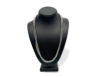 5mm Sterling Silver Navajo Pearls | Authentic Native American Handmade Necklace | Length 14"-96"