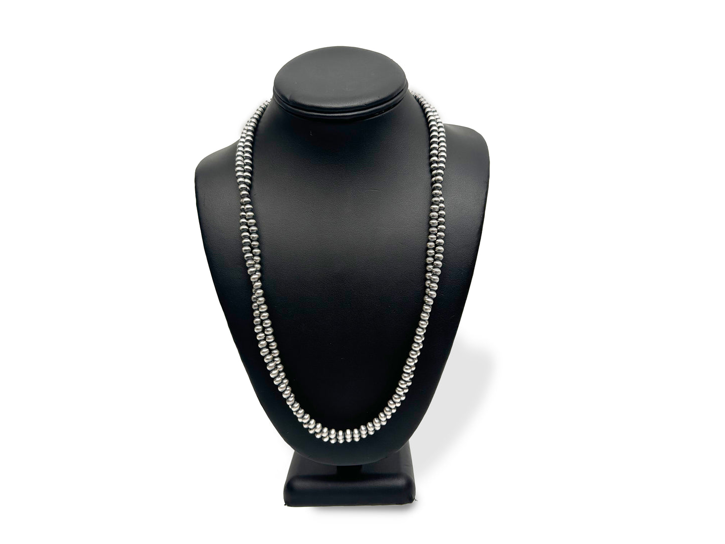 5mm Sterling Silver Navajo Pearls | Authentic Native American Handmade Necklace | Length 14"-96"