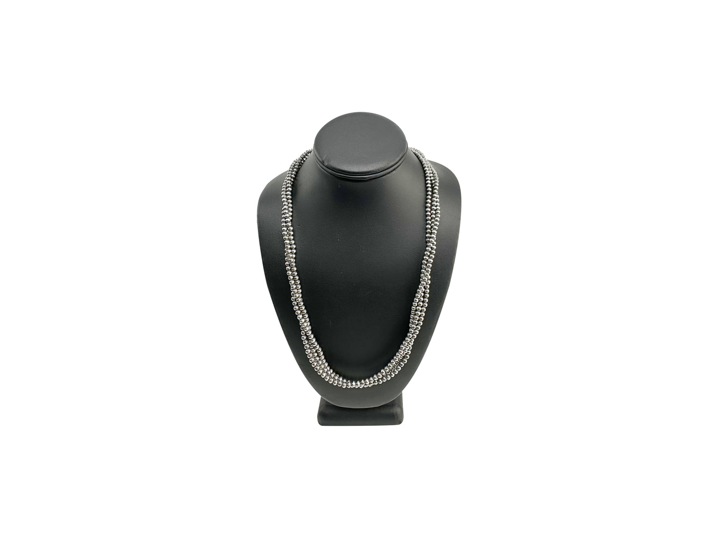 5mm Sterling Silver Navajo Pearls | Authentic Native American Handmade Necklace | Length 14"-96"