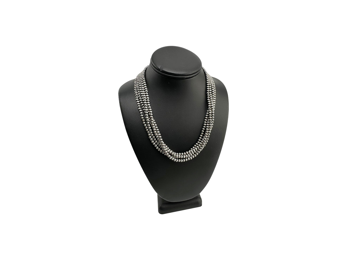 5mm Sterling Silver Navajo Pearls | Authentic Native American Handmade Necklace | Length 14"-96"