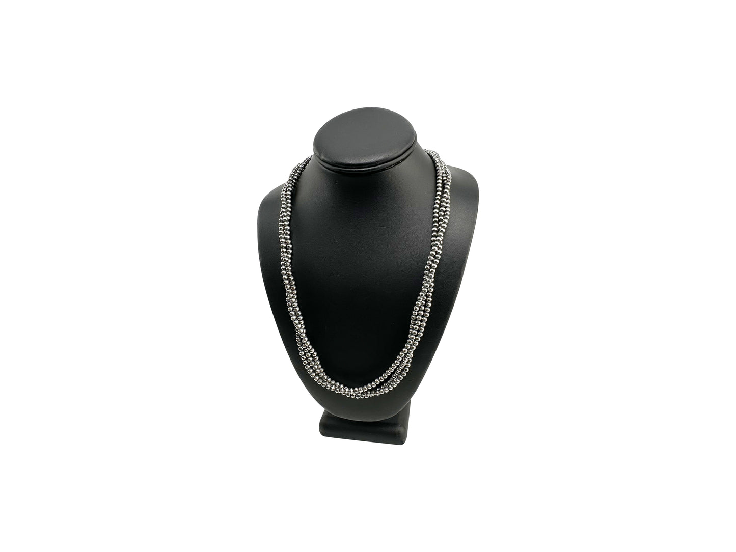 5mm Sterling Silver Navajo Pearls | Authentic Native American Handmade Necklace | Length 14"-96"