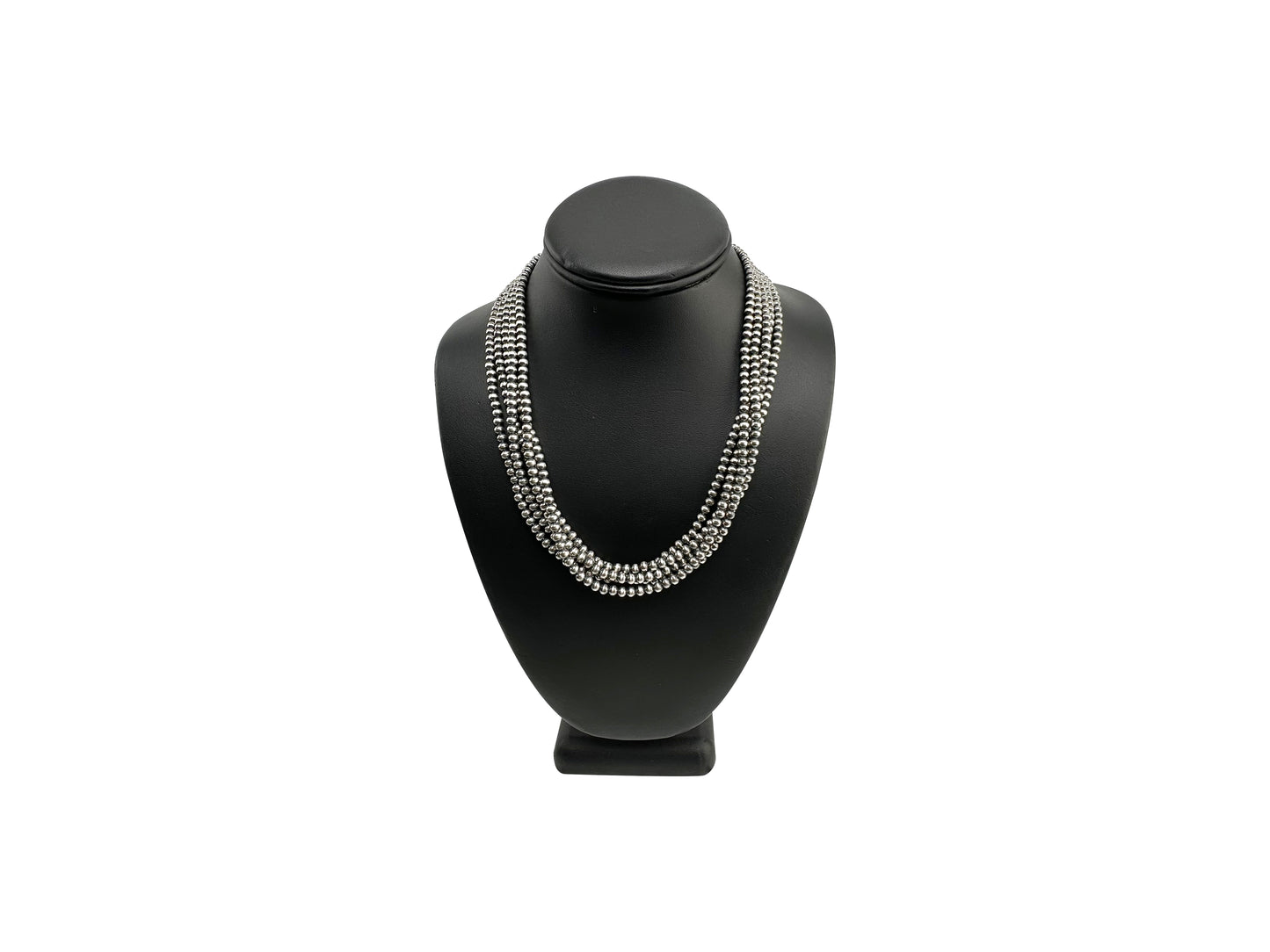 5mm Sterling Silver Navajo Pearls | Authentic Native American Handmade Necklace | Length 14"-96"