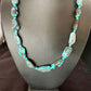 Navajo Blue Nugget Turquoise Bead Necklace | Sterling Silver Pearls | 20" | Authentic Native American Handmade | 16001