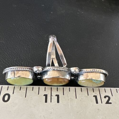 Navajo Green Royston Turquoise Multi-Stone Ring | Authentic Native American Sterling Silver | Sz 10 | 16720