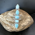 Navajo Blue Larimar Multi-Stone Ring | Authentic Native American Sterling Silver | Multi-Stone | Sz 8.5 | 15970