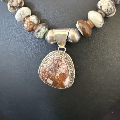 Men's Navajo Wild Horse Necklace Pendant | Sterling Silver | 24" | Authentic Native American Handmade | 15538