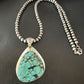 Men's Navajo Blue Spiderweb Turquoise Pendant Necklace | Sterling Silver | Authentic Native American Handmade | 16202