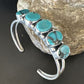 Navajo Blue Arizona Turquoise Cuff Bracelet | Sterling Silver | 5 Stone | Authentic Native American Handmade | 16277