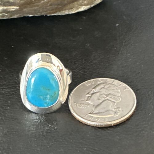 Navajo Blue Kingman Turquoise Ring | Sterling Silver | Sz 6 | Authentic Native American Handmade | 16595