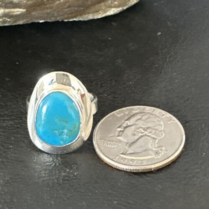 Navajo Blue Kingman Turquoise Ring | Sterling Silver | Sz 6 | Authentic Native American Handmade | 16595