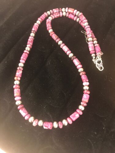 Southwestern Natural Purple Sugilite Bead Necklace | Sterling Silver | 23" | 17485