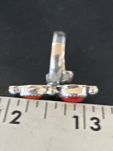 Navajo Red Coral and Multi-Stone Adjustable Ring | Authentic Native American Sterling Silver | Sz 6.5 | 15335