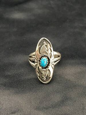 Navajo Kingman Turquoise Ring | Sterling Silver Shadow Box | Sz 6 | Authentic Native American Handmade | 16866