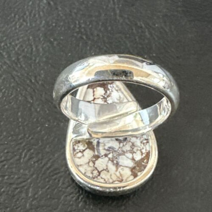 Men's and Women's Wild Horse Turquoise Ring | Navajo Sterling Silver | Sz 7 | 17363