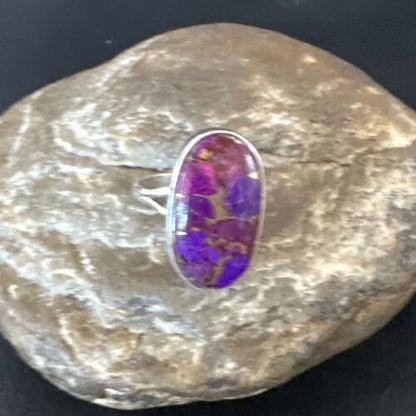 Navajo Purple Mojave Turquoise Ring | Sterling Silver | Sz 10 | Authentic Native American Handmade | 15773