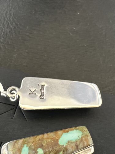 Navajo Blue Boulder Turquoise Dangle Earrings | Sterling Silver | Authentic Native American Handmade | 16506 - Masha USA