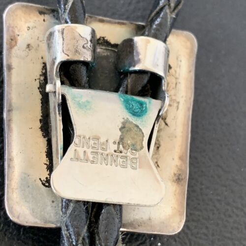 Navajo Turquoise Coral Bolo Tie | Sterling Silver | Authentic Native American Handmade | 02003 Bolo
