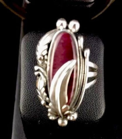 Navajo Purple Spiny Oyster Sterling Silver Ring | Sz 5.5 |4452