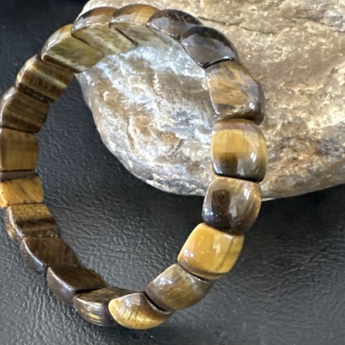 Native American Tigers Eye Stone Stretch Bracelet | Authentic Handmade | 16256