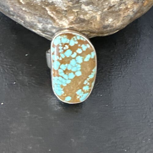 Navajo Blue Turquoise #8 Ring | Sterling Silver | Sz 10 | Authentic Native American Handmade | 14962