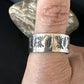 Men's Wide Band Thumb Ring | Navajo Stamped Sterling Silver | Sz 14 | Authentic Native American Handmade | 15127